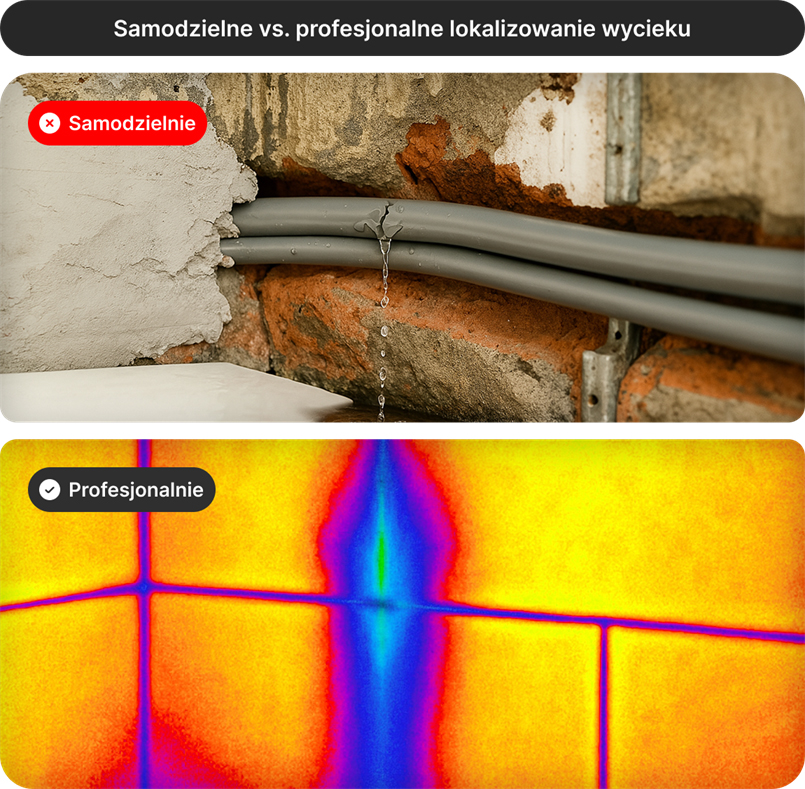 samodzielne vs profesjonalne lokalizowanie przecieku