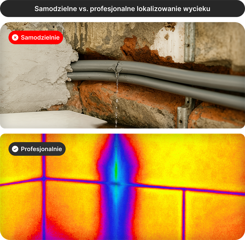 samodzielne vs profesjonalne lokalizowanie przecieku