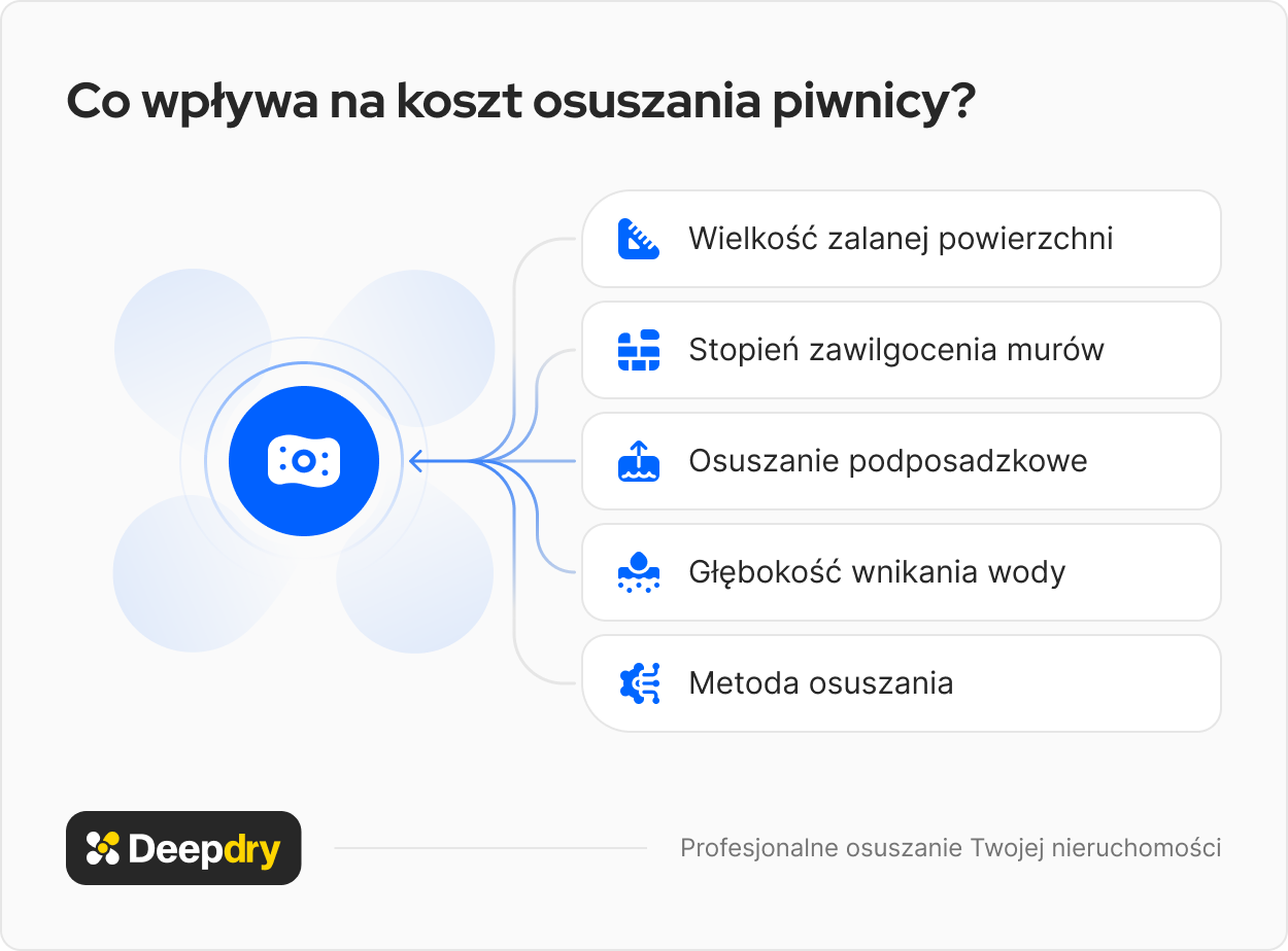 co wpływa na koszt osuszania piwnicy?